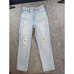 Madewell Curvy Perfect Vintage Straight Jeans Women's 30 Light Wash Distressed